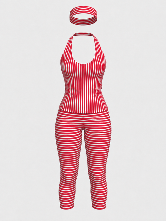 Candy Stripe Capri Legging Set