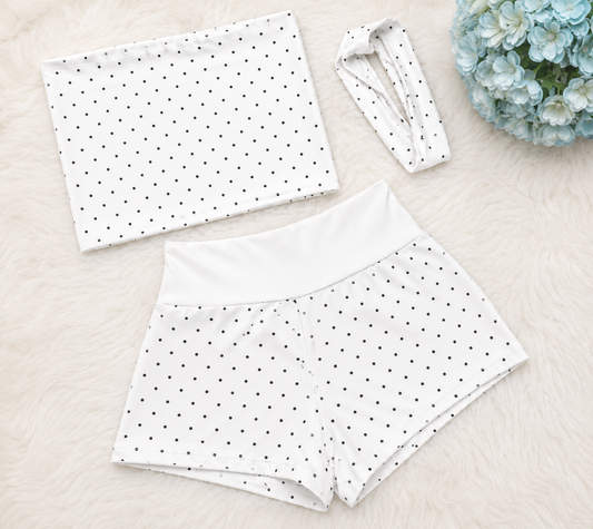 Women's polka dot shorts co-ord set in black – GLITZARA Y2K fashion