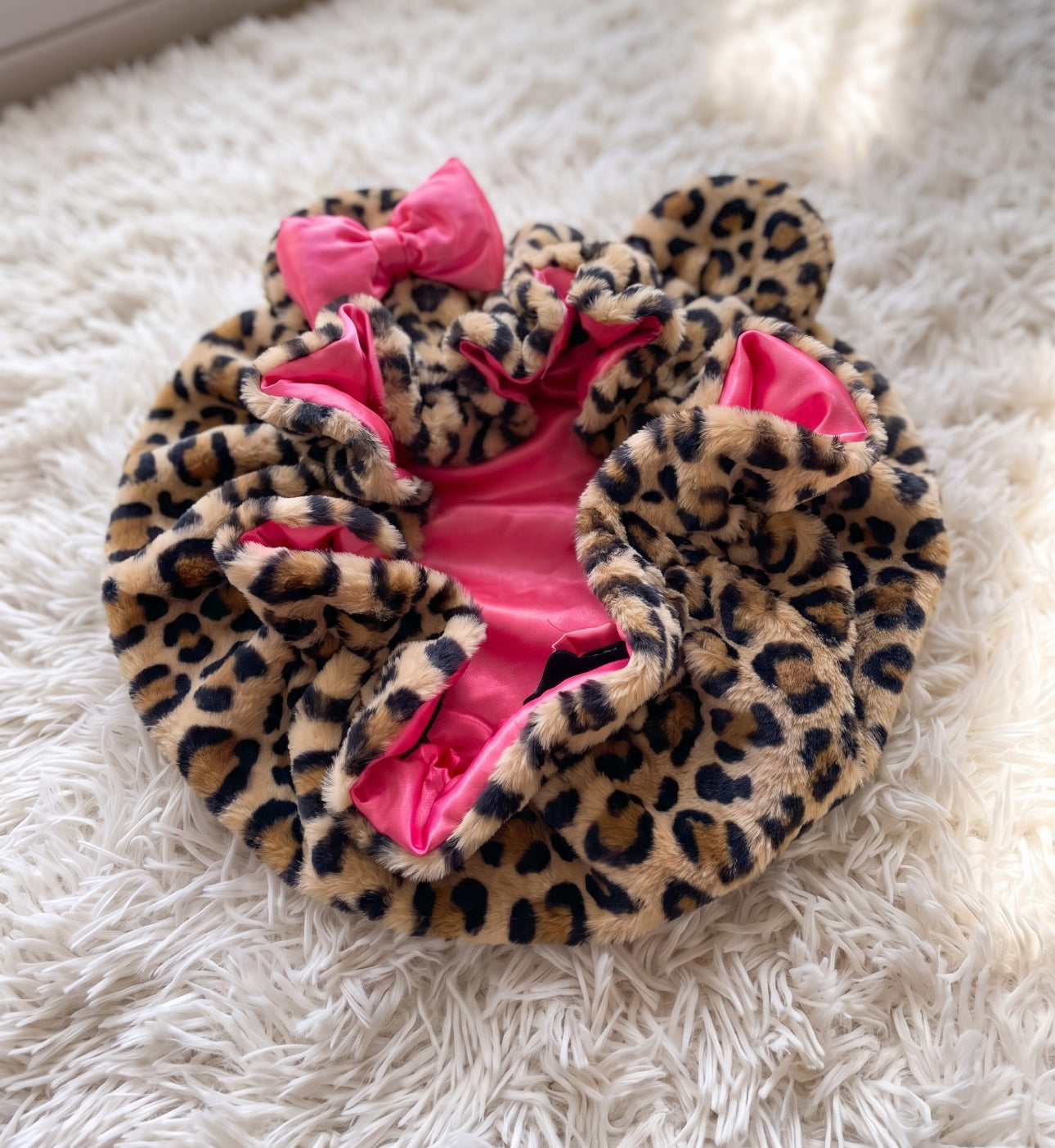 Teddy Bear Satin Lined Bonnet