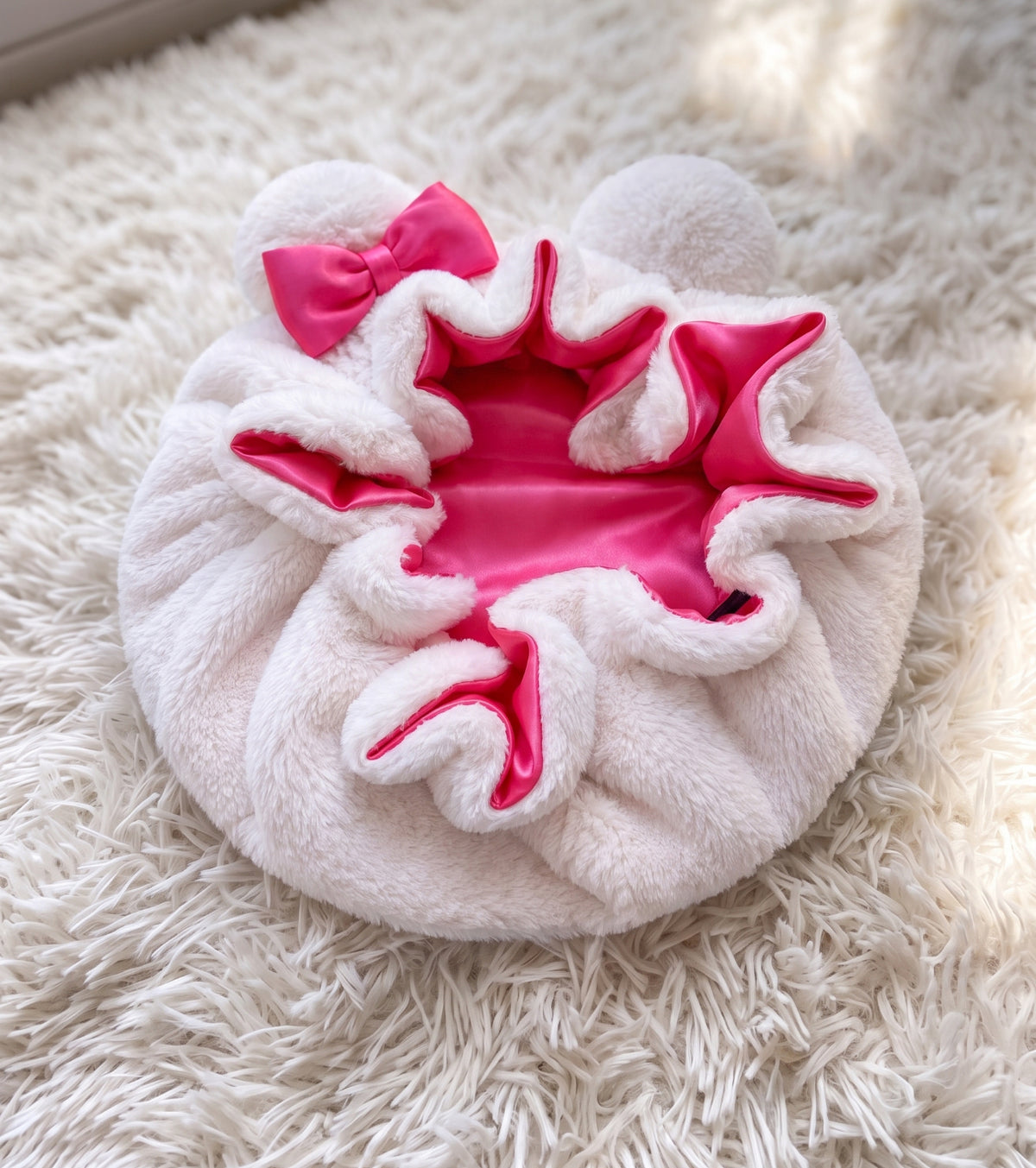 Teddy Bear Satin Lined Bonnet