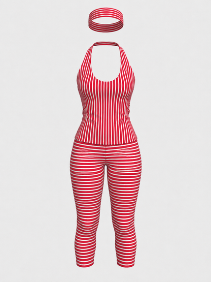 Candy Stripe Capri Legging Set