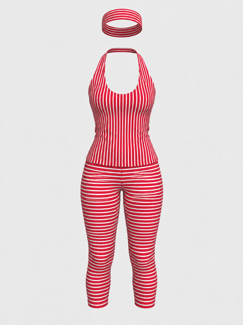 Candy Stripe Capri Legging Set