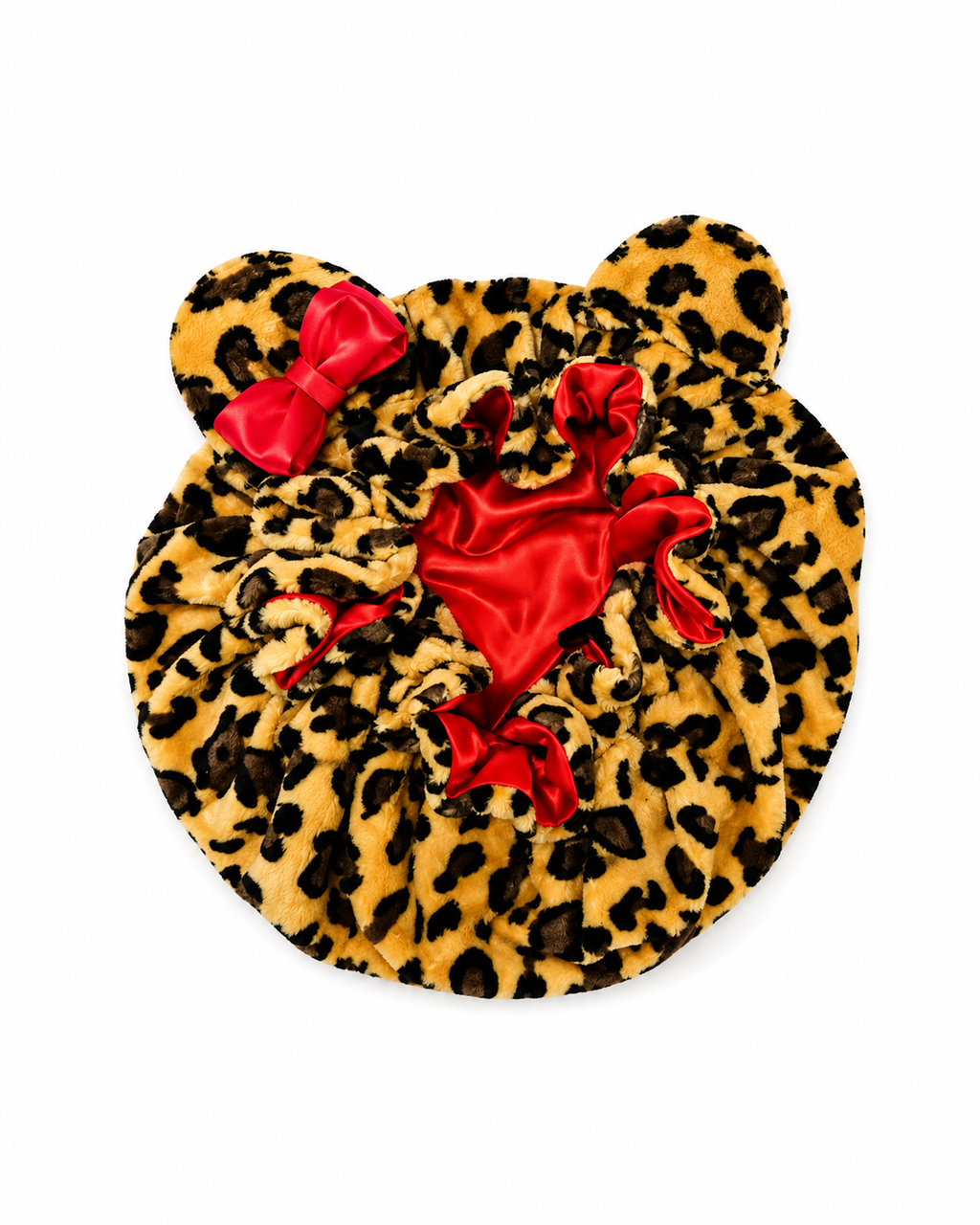 Teddy Bear Satin Lined Bonnet