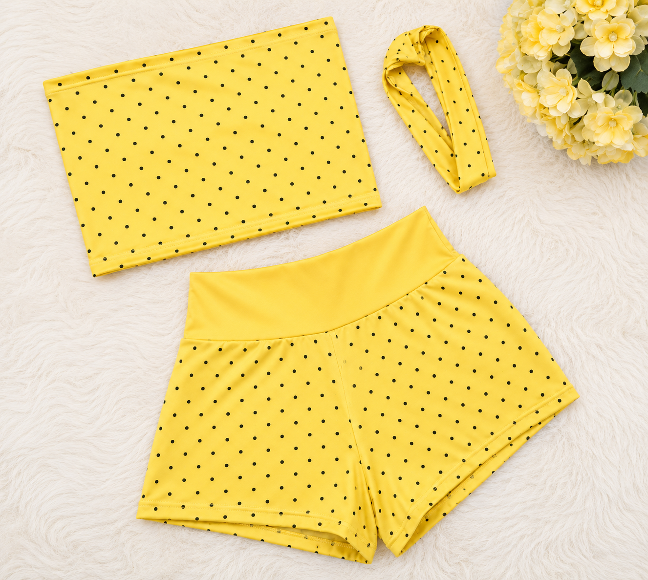 Polka dot shorts co-ord set in red – GLITZARA women's Y2K summer fashion