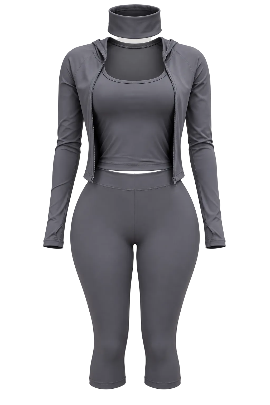 Coquette Hooded 3-Piece Capri Set