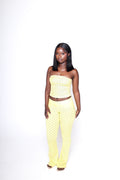 Polka Dot Dream Flare Leggings Set – Women's Y2K Two-Piece Cotton Outfit