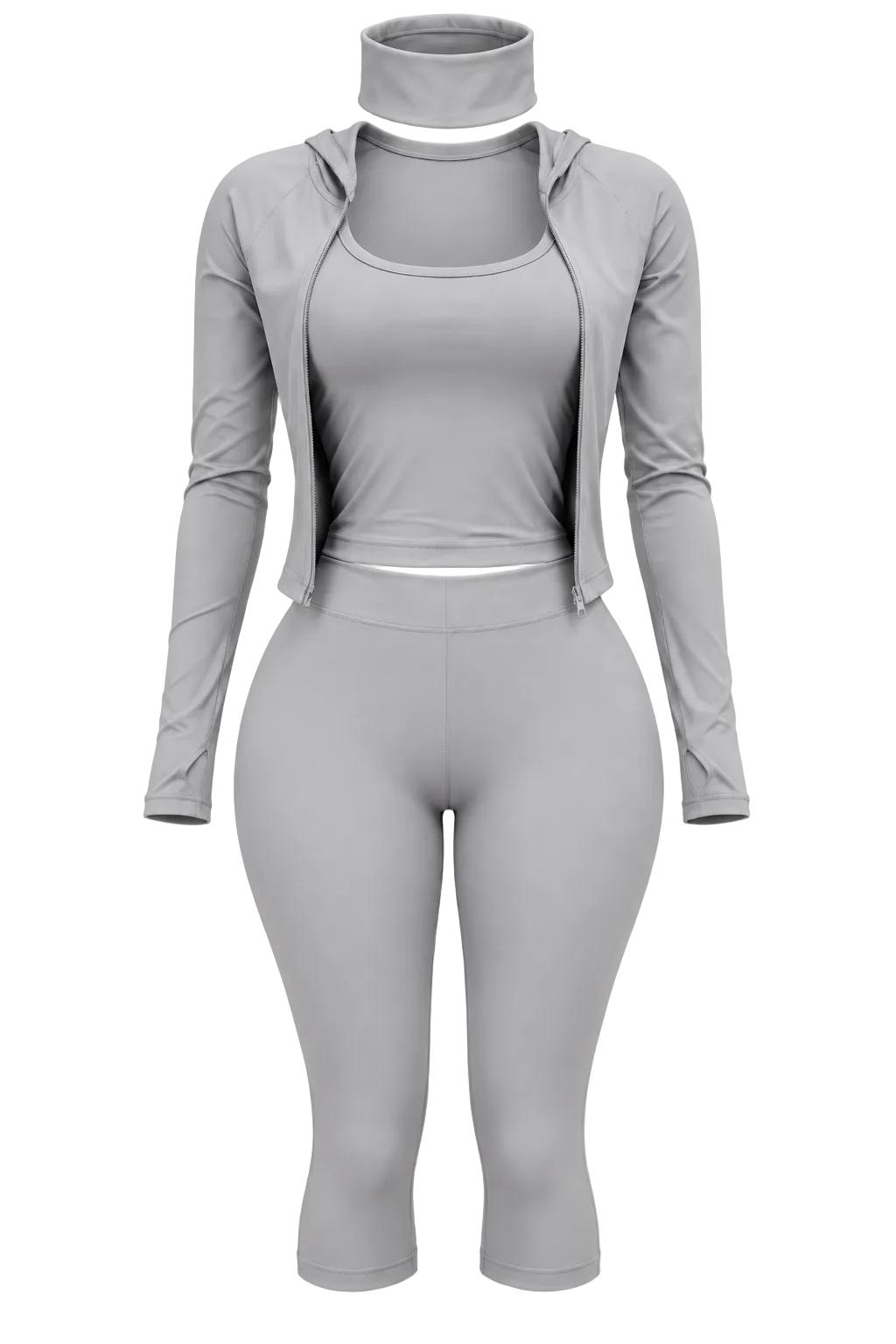 Coquette Hooded 3-Piece Capri Set
