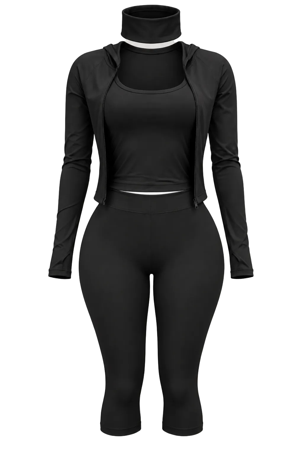 Coquette Hooded 3-Piece Capri Set