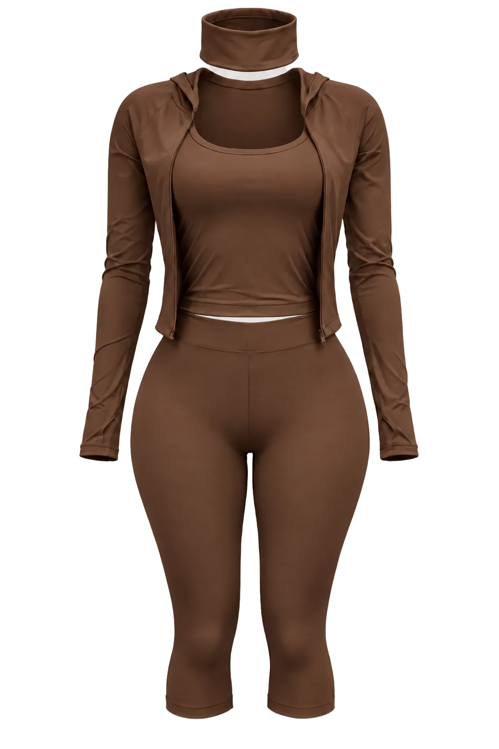 Coquette Hooded 3-Piece Capri Set