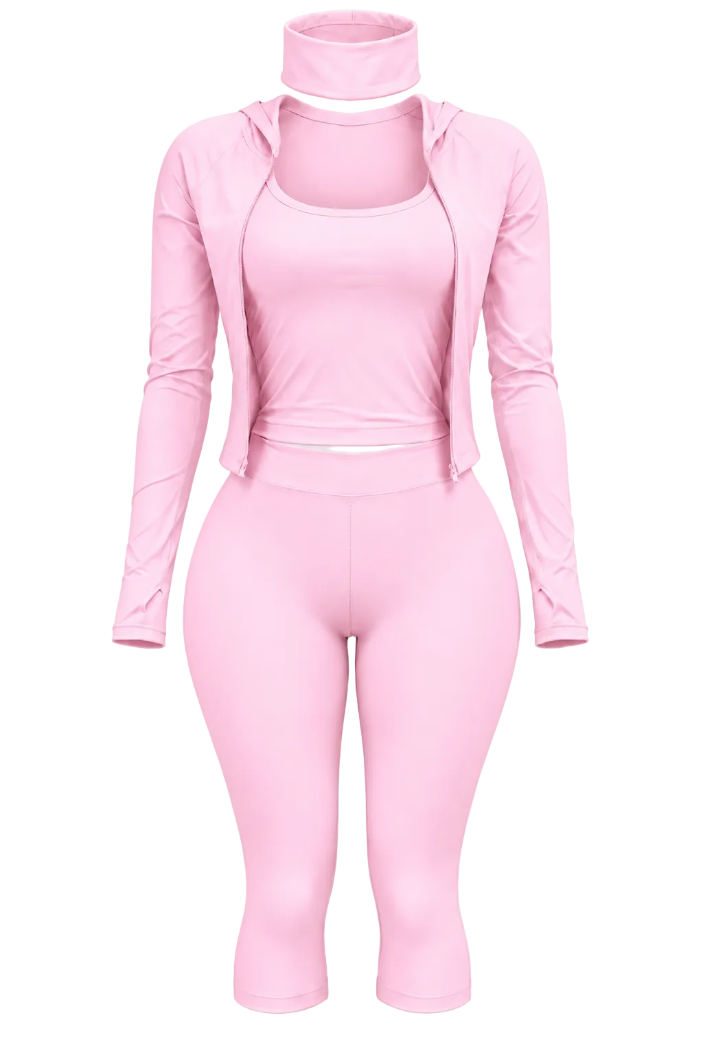 Coquette Hooded 3-Piece Capri Set