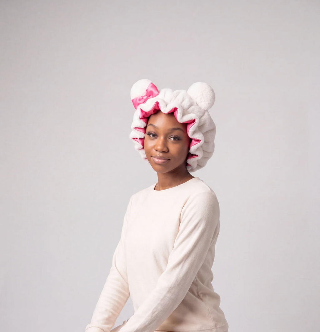 Teddy Bear Satin Lined Bonnet