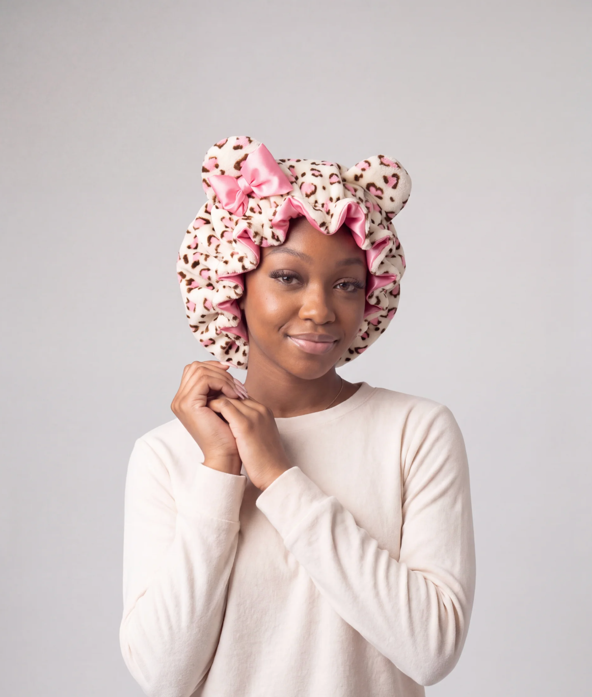 Teddy Bear Satin Lined Bonnet