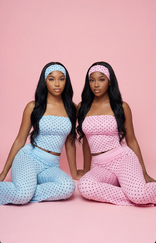 Polka Dot Dream Flare Leggings Cotton Set