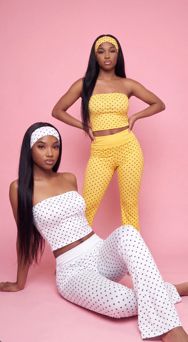 Polka Dot Dream Flare Leggings Cotton Set