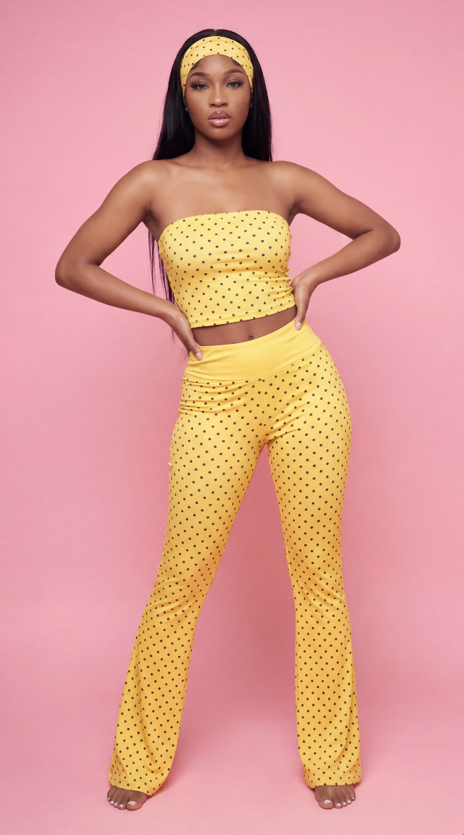 Polka Dot Dream Flare Leggings Cotton Set