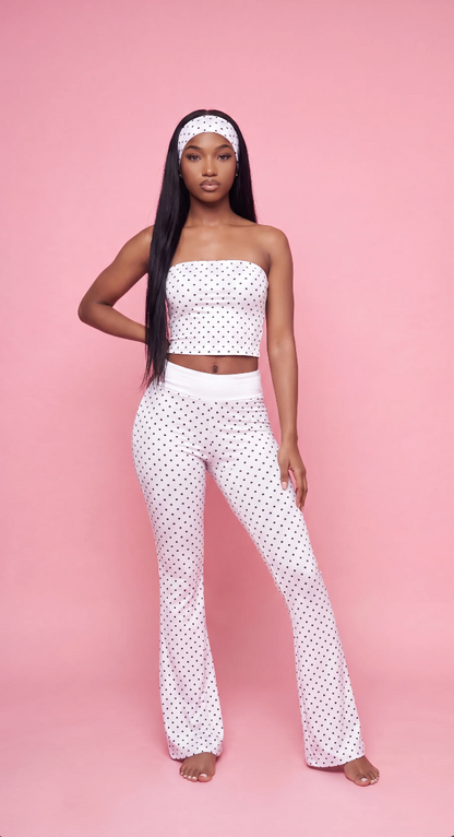 Polka Dot Dream Flare Leggings Cotton Set