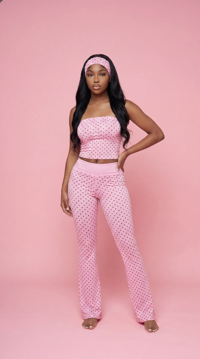 Polka Dot Dream Flare Leggings Cotton Set