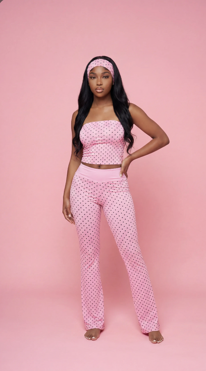 Polka Dot Dream Flare Leggings Cotton Set