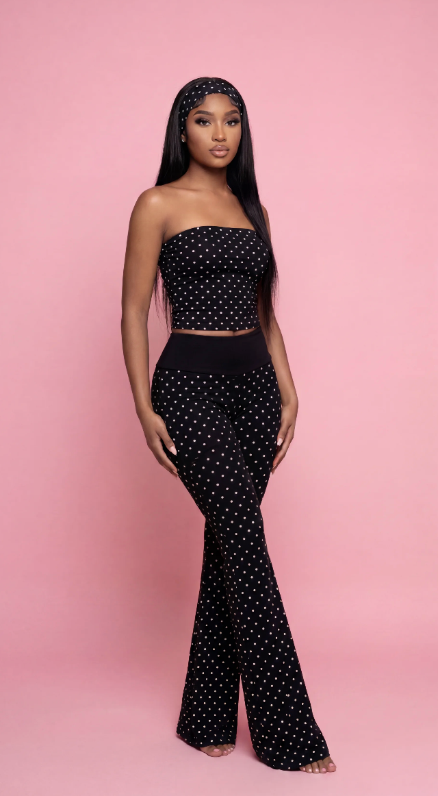 Polka Dot Dream Flare Leggings Cotton Set
