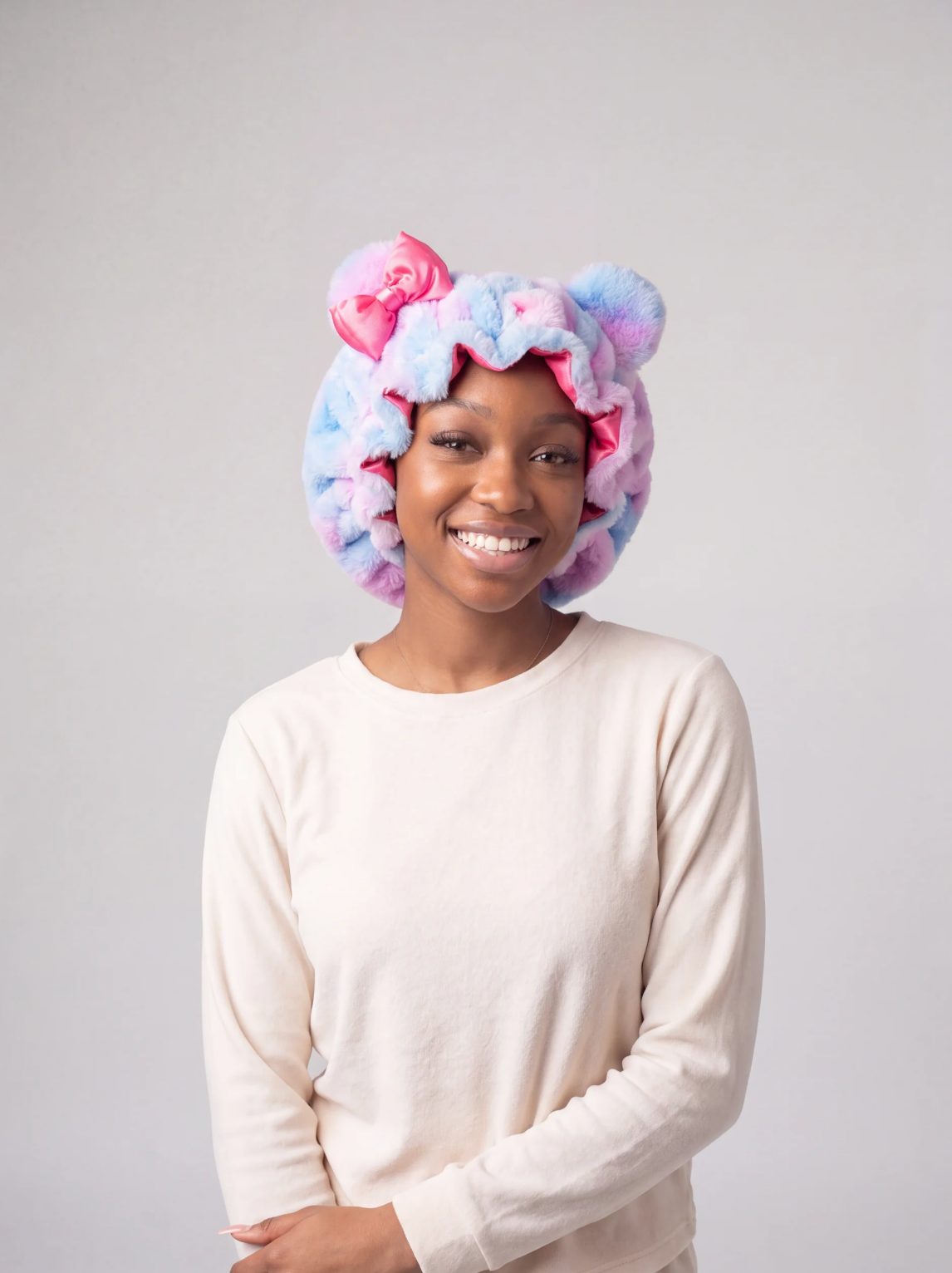 Teddy Bear Satin Lined Bonnet