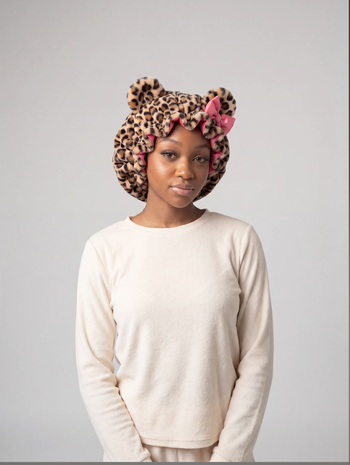 Teddy Bear Satin Lined Bonnet