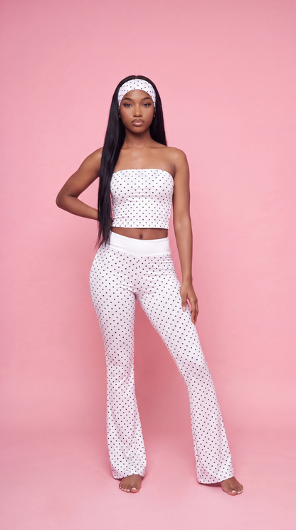 Polka Dot Dream Flare Leggings Cotton Set