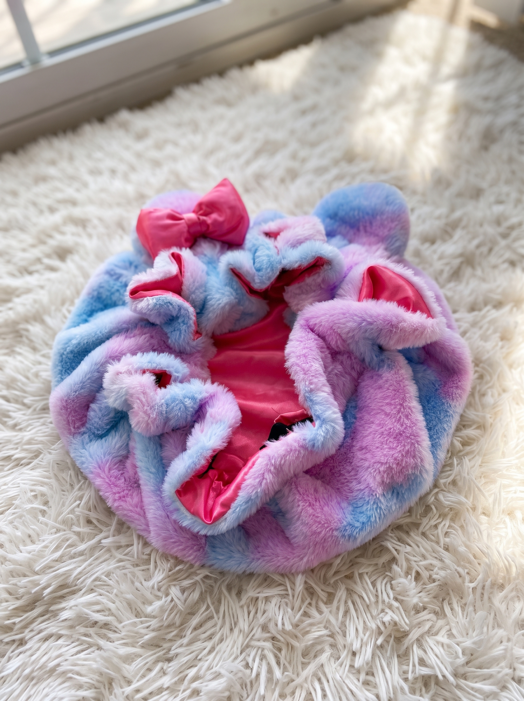 Teddy Bear Satin Lined Bonnet