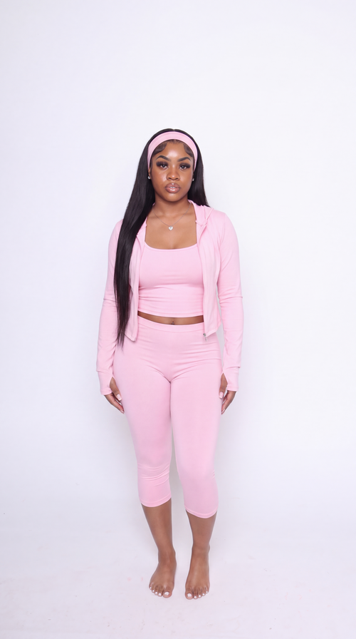 Coquette Hooded 3-Piece Capri Set
