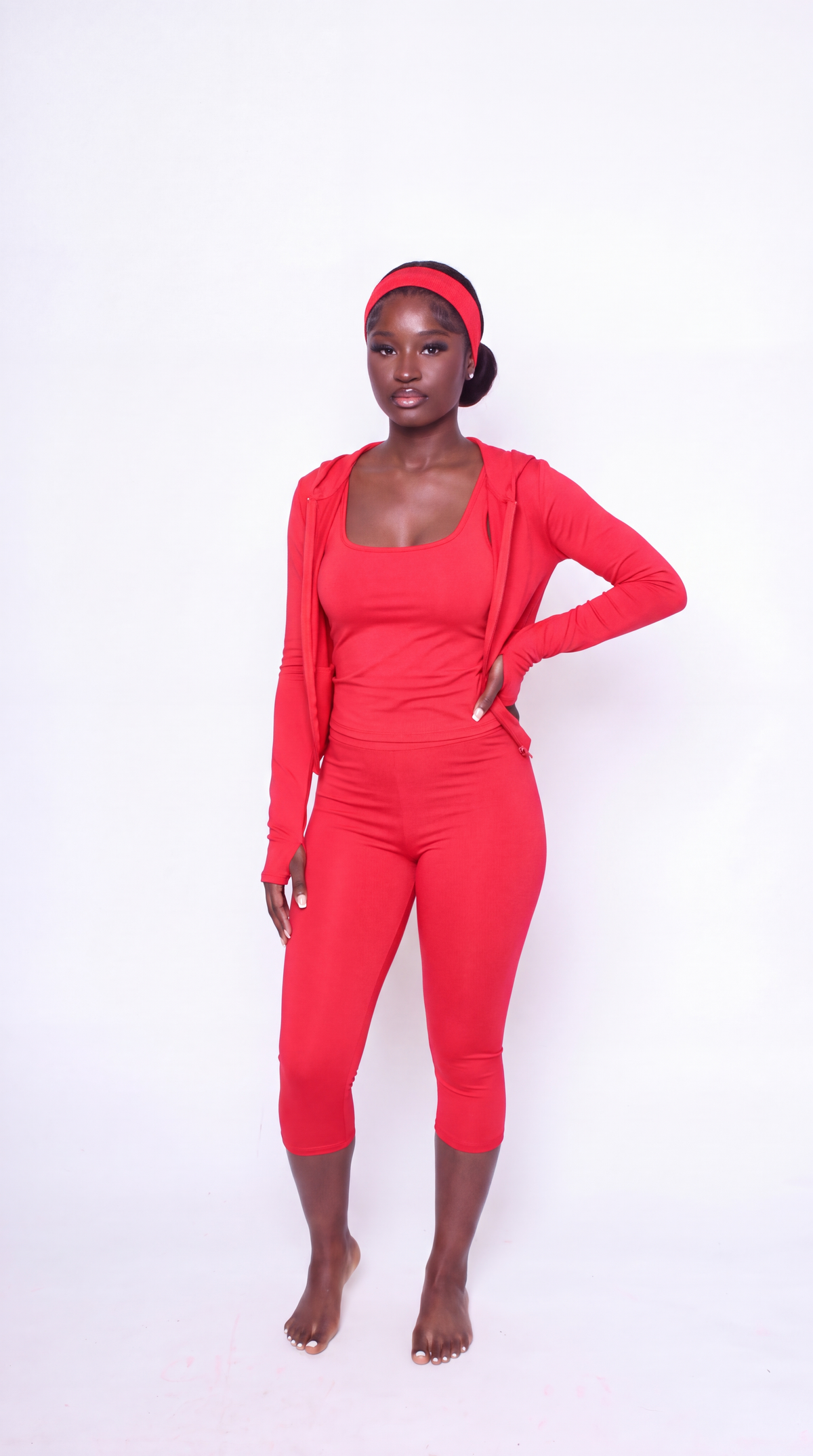 Coquette Hooded 3-Piece Capri Set
